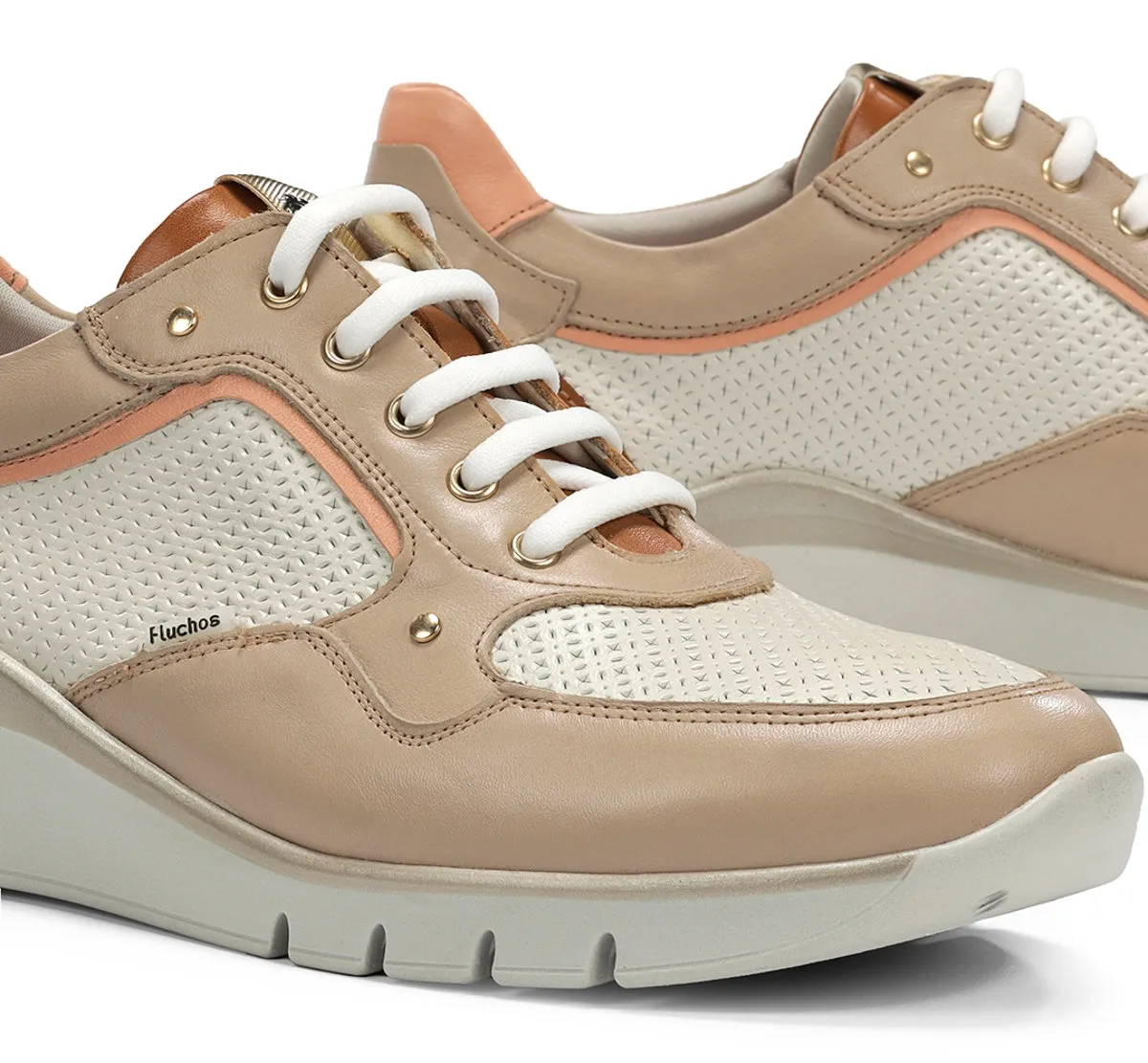 Fluchos Union F2177 sneakers donna tortora pianta ampia