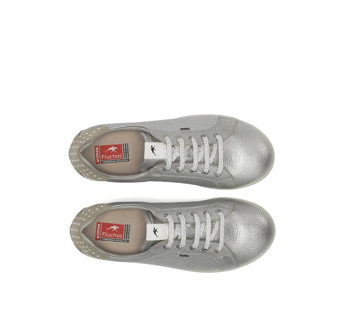 Fluchos Party F2439 sneaker donna argento pianta larga