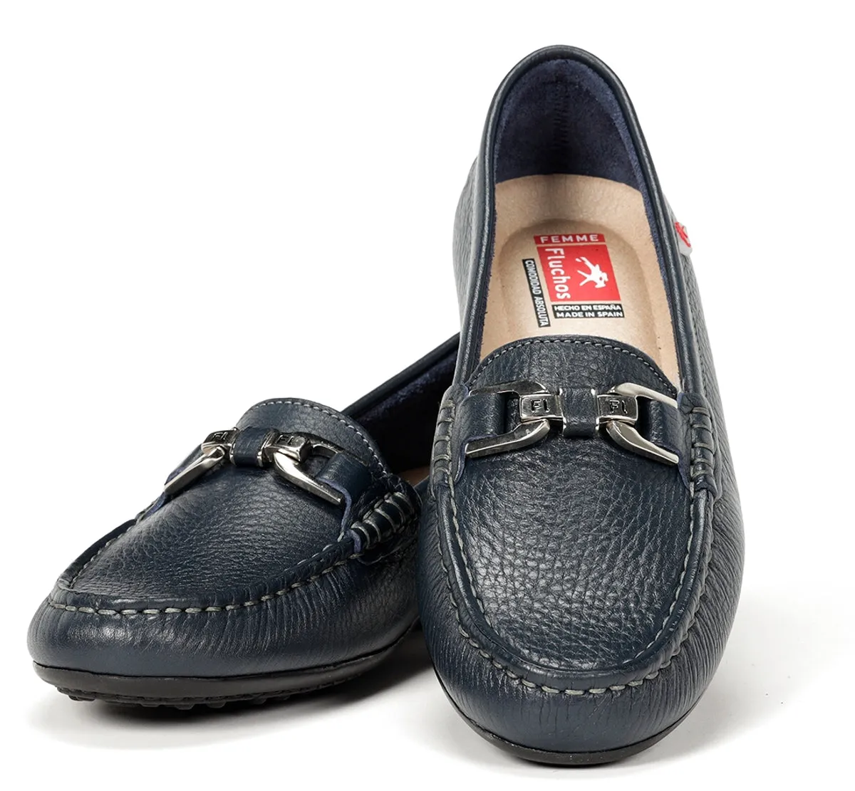 Fluchos Bruni F0804 mocassini donna blu pelle