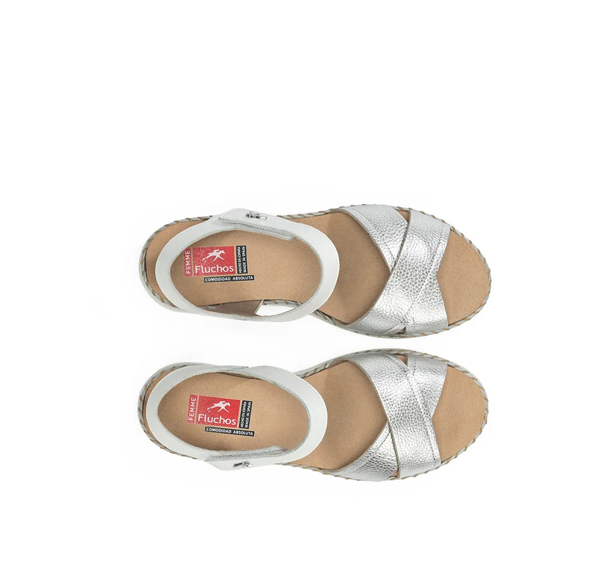 Fluchos Leza F2139 sandalo donna argento flessibile
