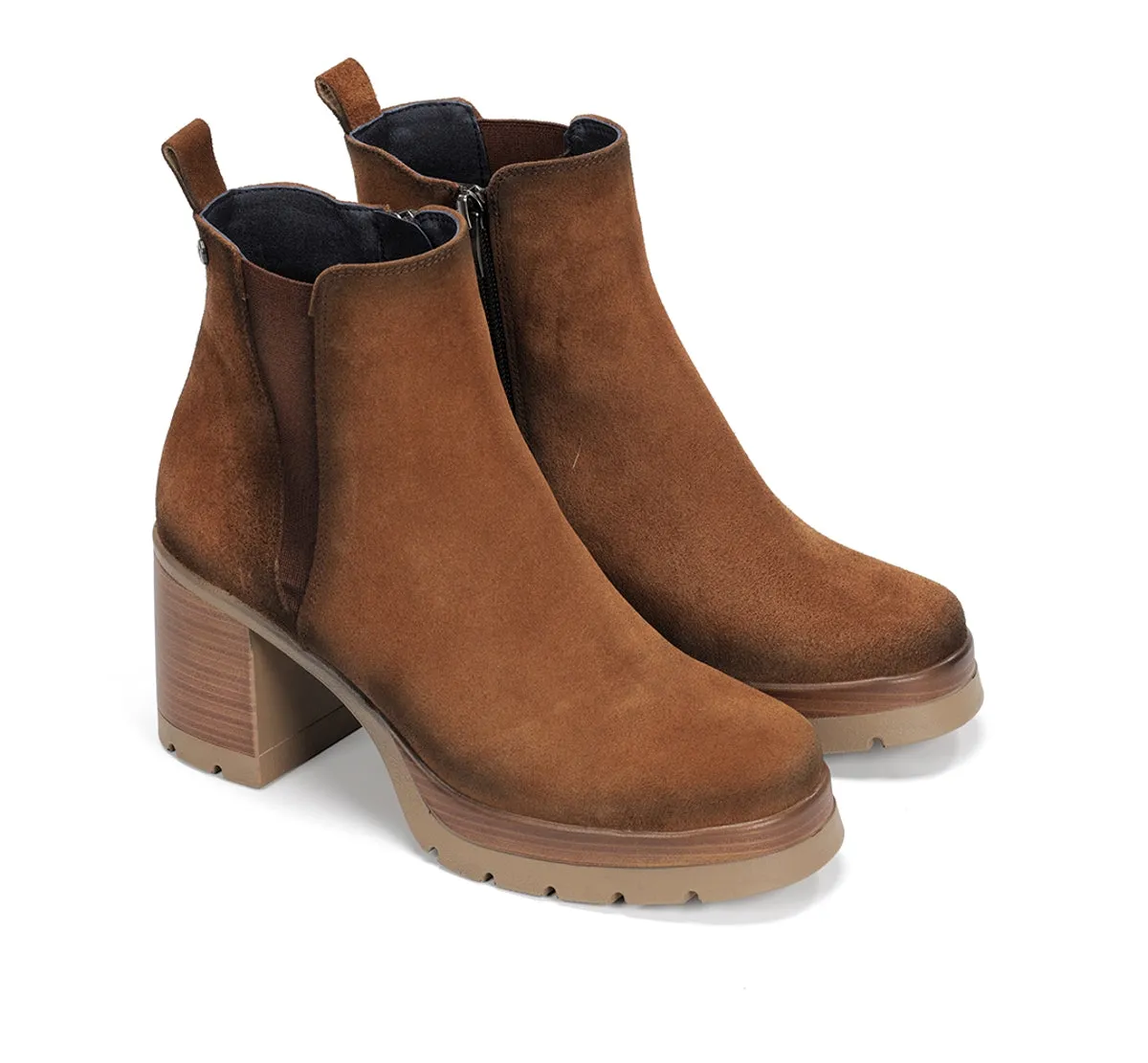 Fluchos Safe D9414 tronchetti donna marrone tacco