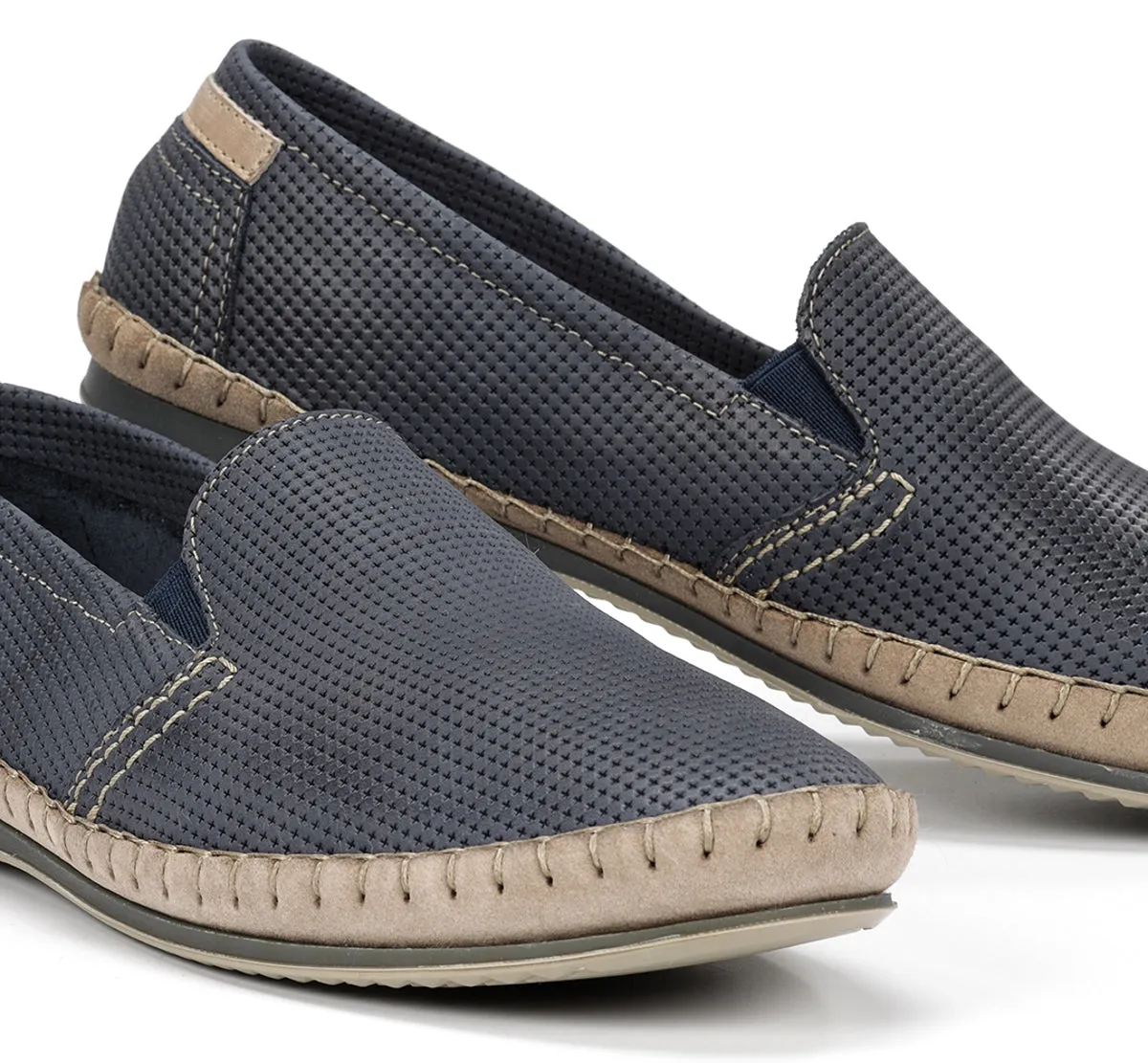 Fluchos Bahamas 8674 Mocassini Uomo Blu Senza Lacci