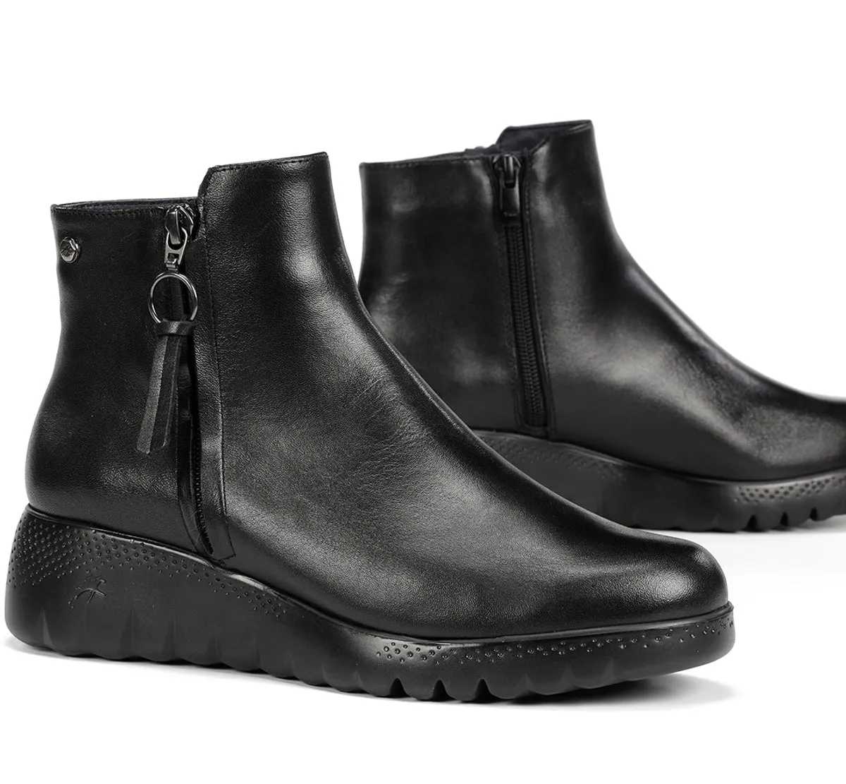 Fluchos Live F2100 tronchetto donna nero zeppa