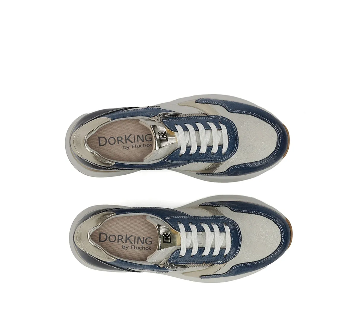 Fluchos Flix D9673 sneakers donna blu con zeppa
