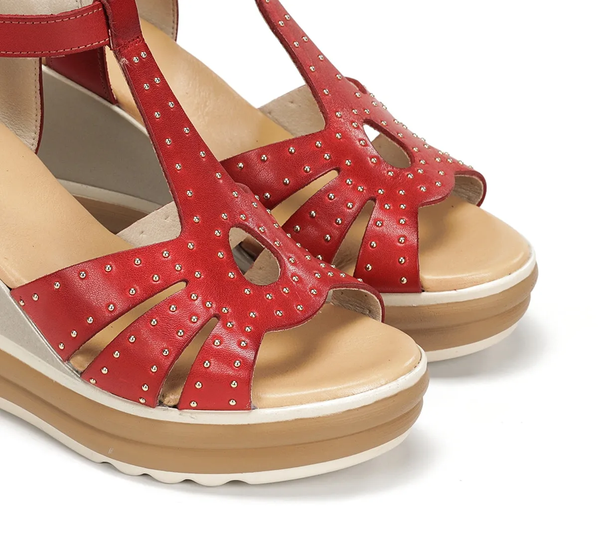 Fluchos Diane D9701 sandalo donna rosso con zeppa