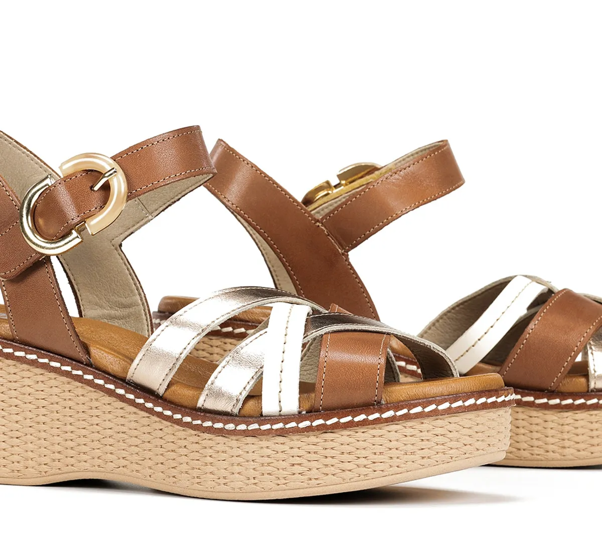 Fluchos Nido D9639 sandali donna marrone zeppa