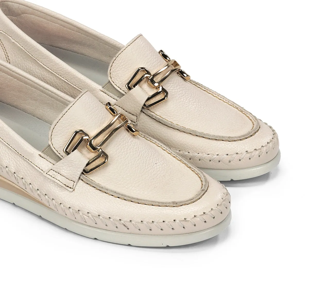 Fluchos Sella F2141 mocassini donna taupe zeppetta
