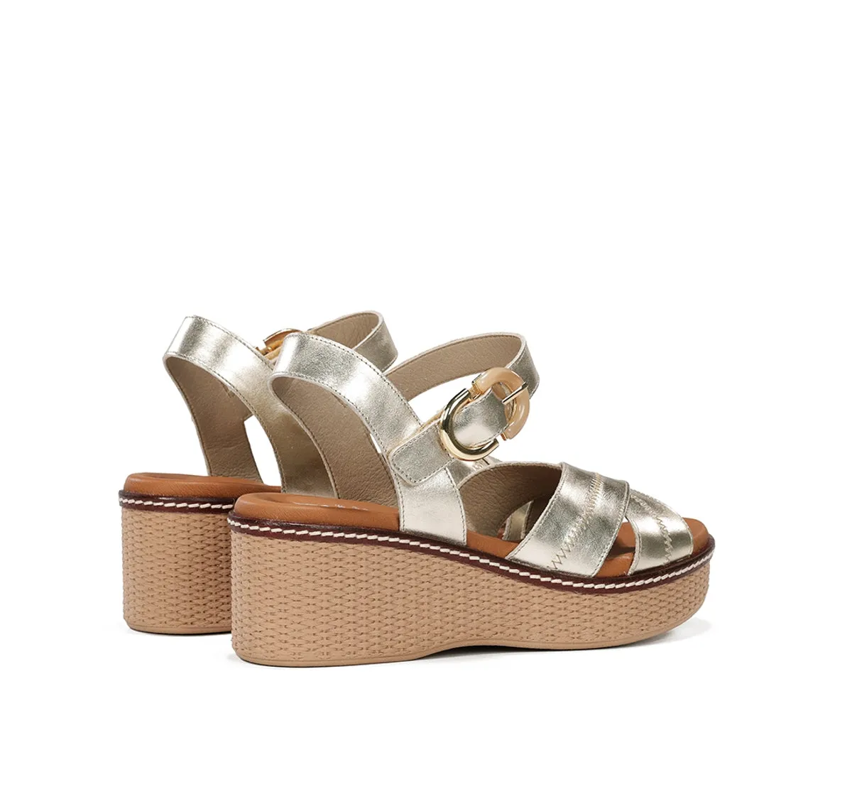 Fluchos Nido D9640 sandalo zeppa donna dorato