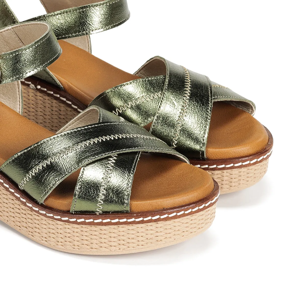 Fluchos Nido D9640 sandali donna verde zeppa leggera