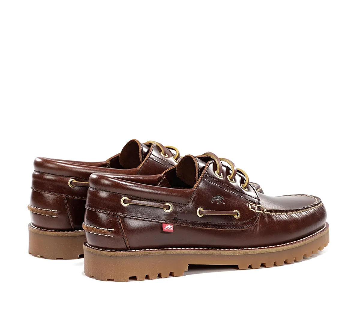 Fluchos Scott F0054 scarpe barca uomo marroni gomma