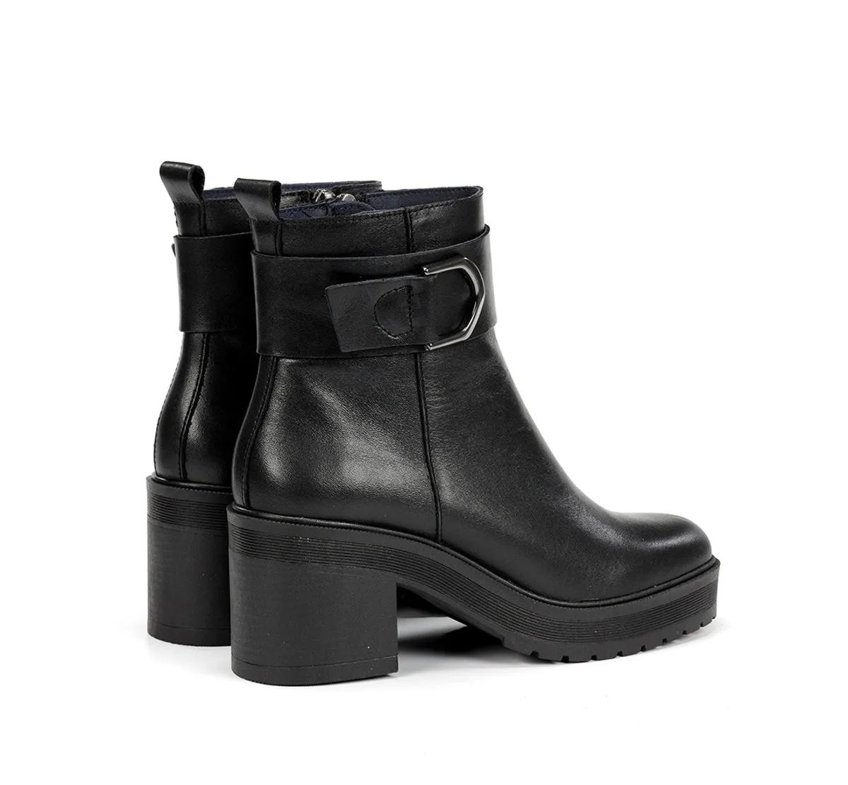 Fluchos Sarah D9573 Stivaletto Donna Nero con Tacco