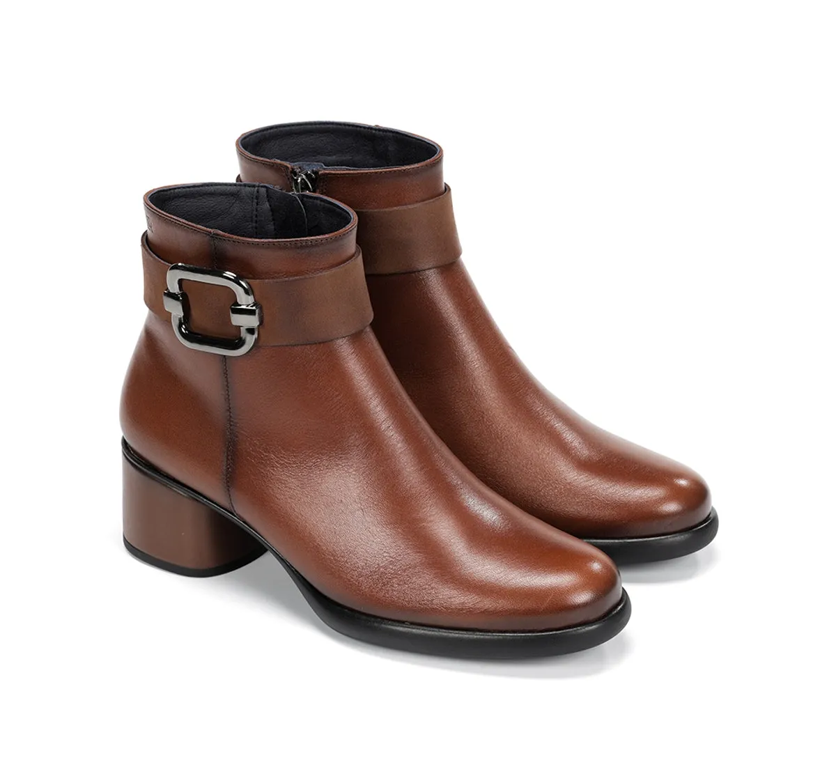 Fluchos Macy D9369 tronchetti donna marroni tacco