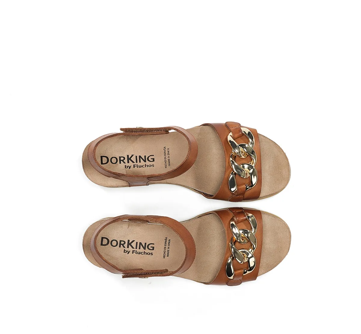Dorking Gold D9511 sandali marroni donna zeppa leggeri