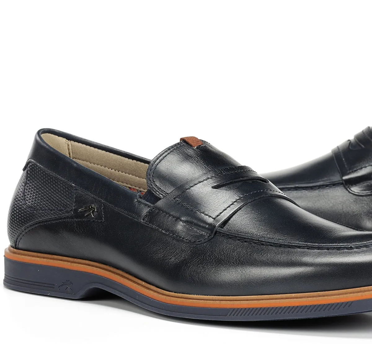 Fluchos Tristan F1747 mocassino uomo blu pianta ampia