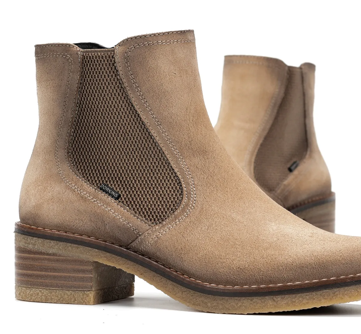 Dorking Lucero D9542 stivaletti donna taupe tacco