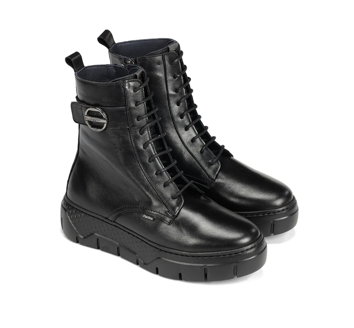 Fluchos Ilia F2303 stivaletto donna nero con lacci