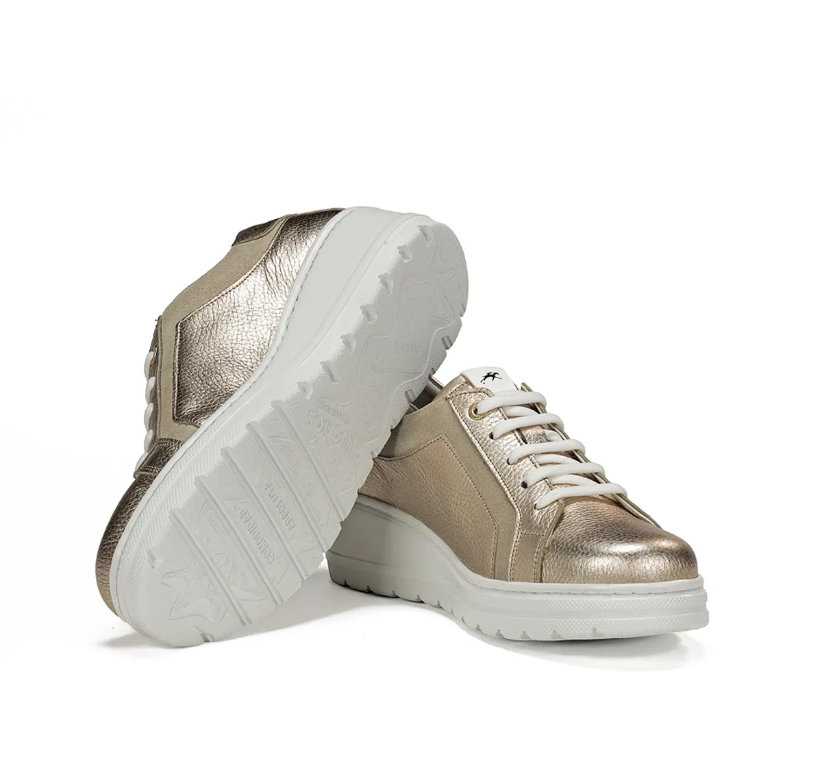 Fluchos Aqua F1997 sneakers donna oro con zeppa