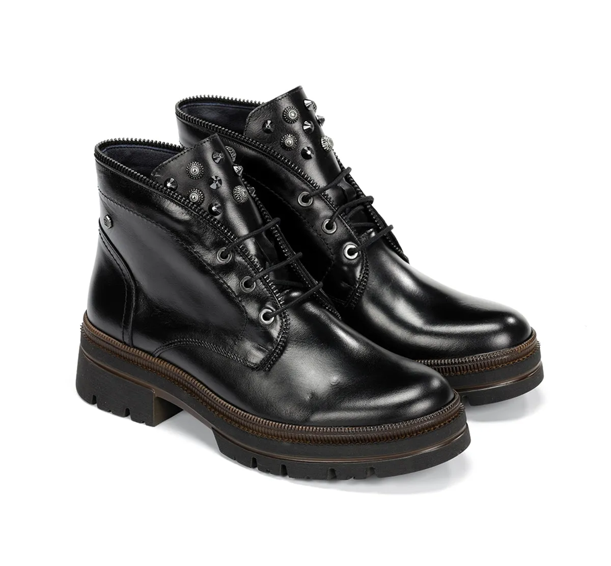 Fluchos Cosmo D9390 stivaletti donna neri carrarmato