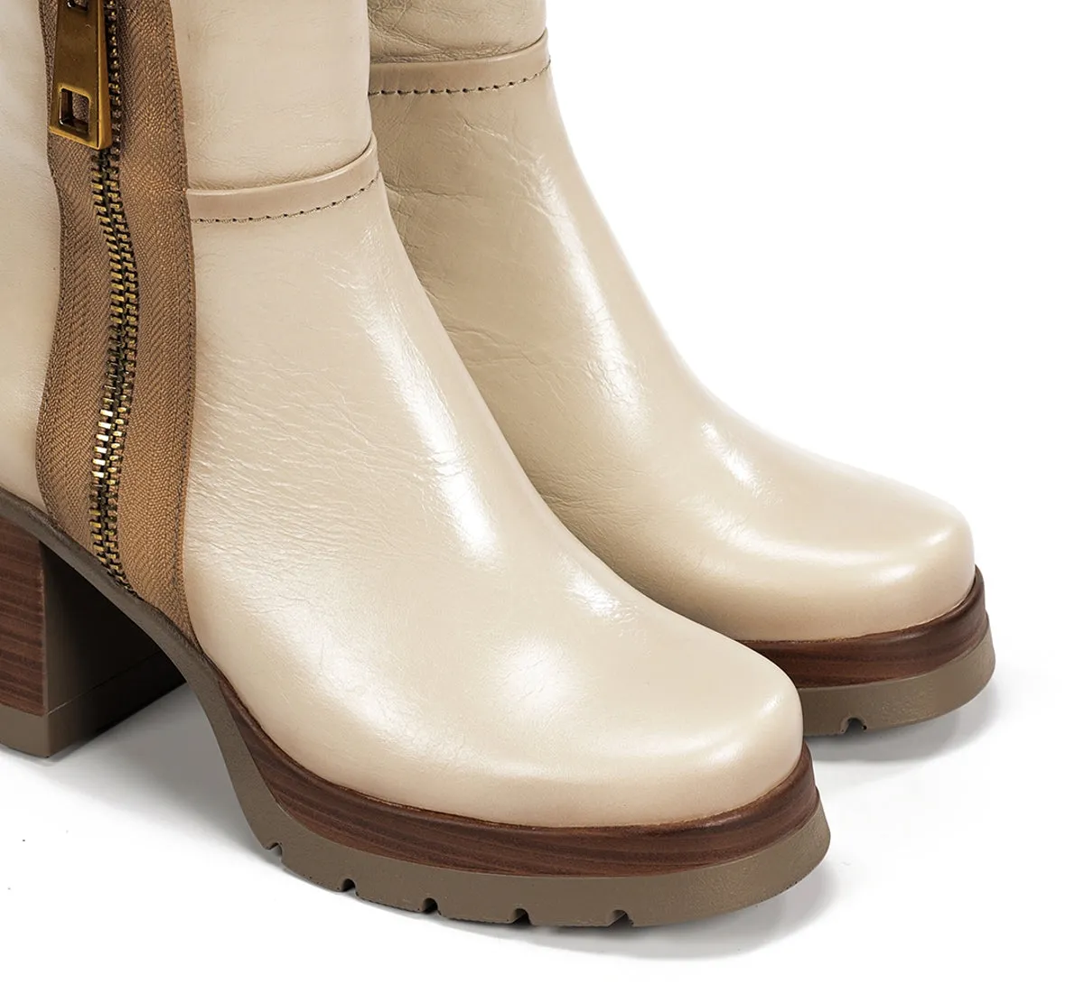 Fluchos Safe D9413 stivaletti donna taupe tacco legno