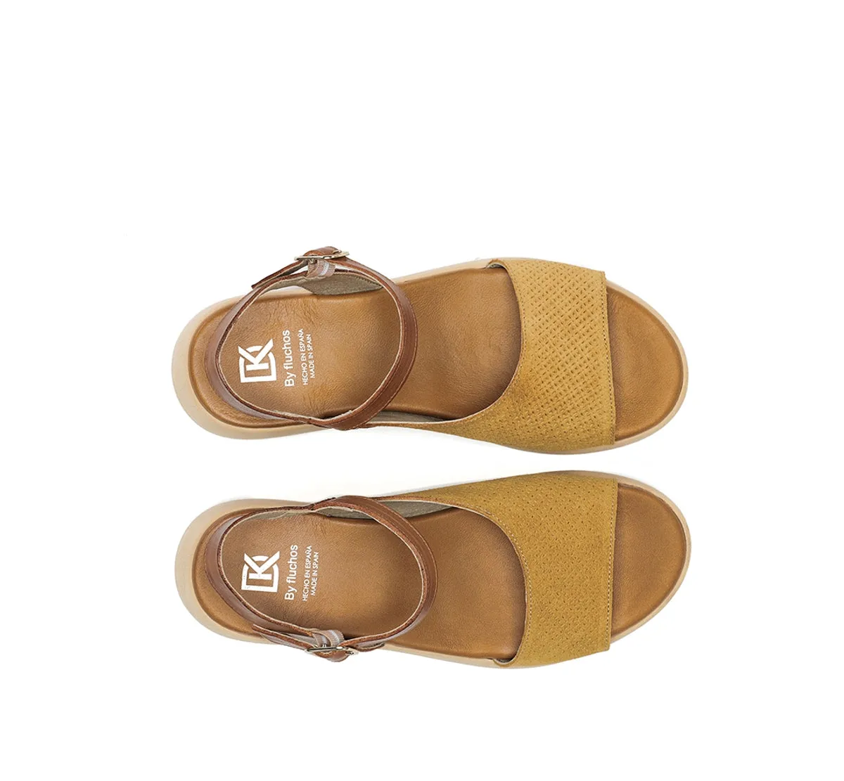 Fluchos Gandia D9464 sandali donna marroni fibbia