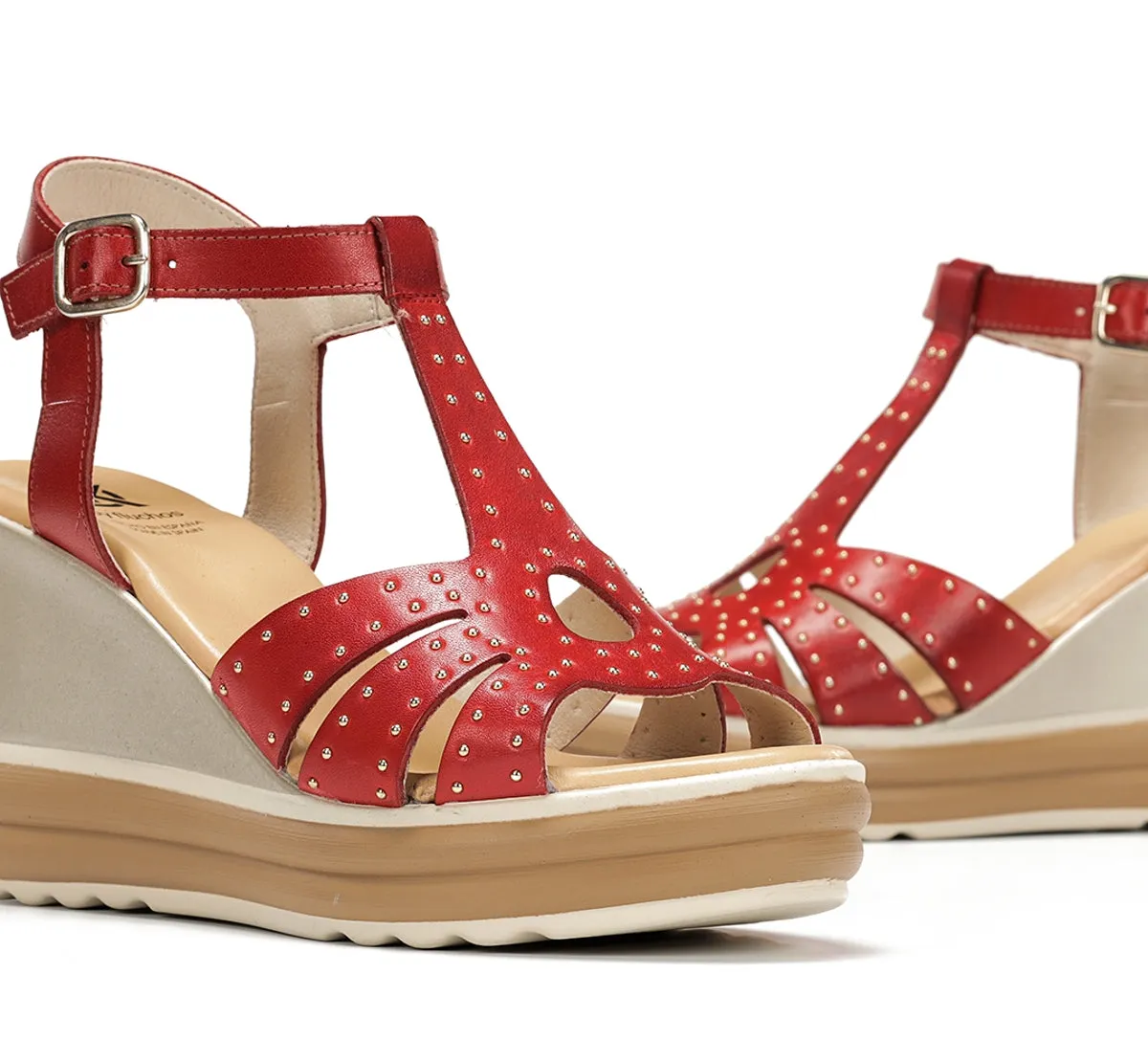 Fluchos Diane D9701 sandalo donna rosso con zeppa