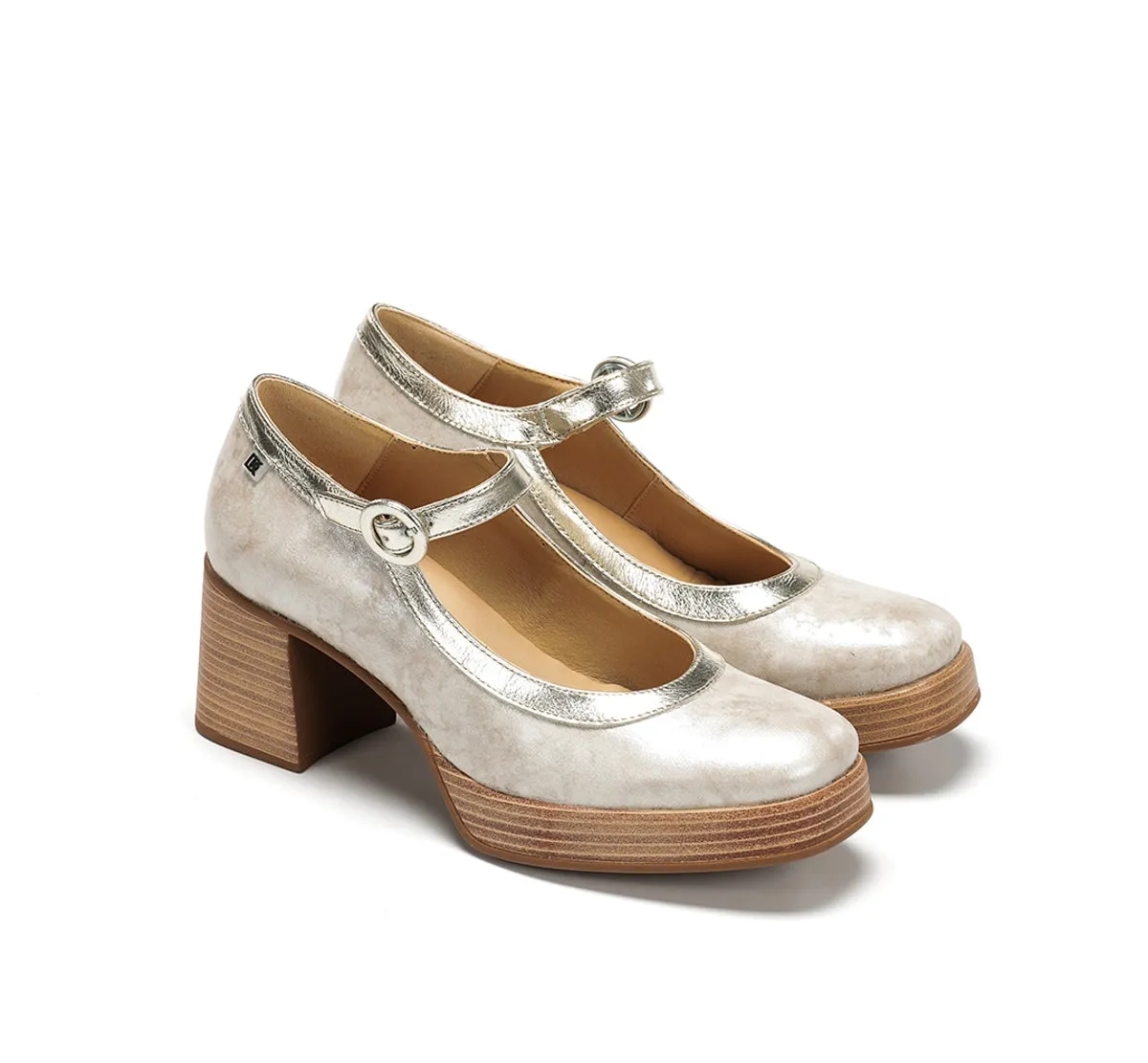 Fluchos Cristel D9661 scarpe taupe donna zeppa