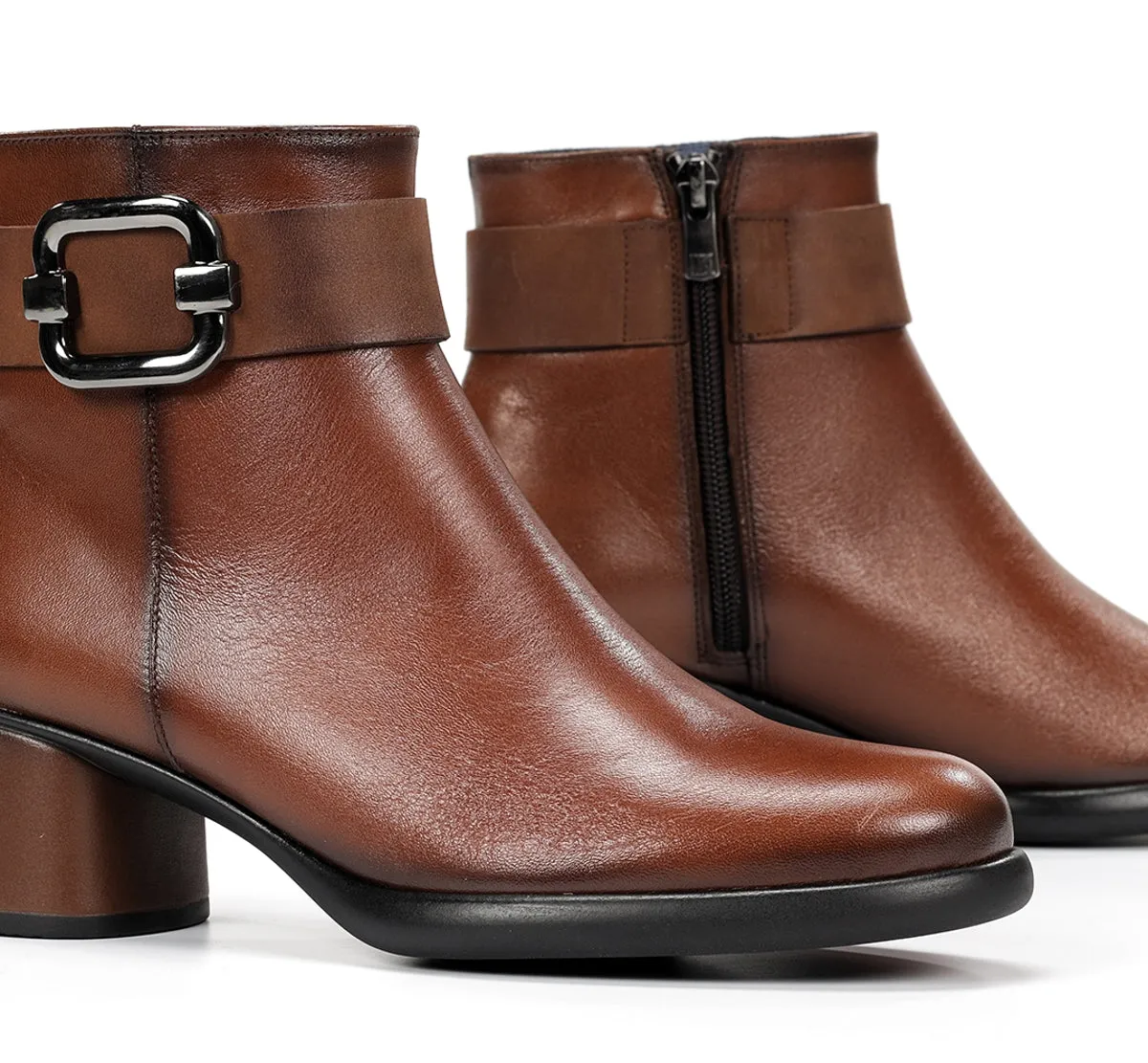 Fluchos Macy D9369 tronchetti donna marroni tacco