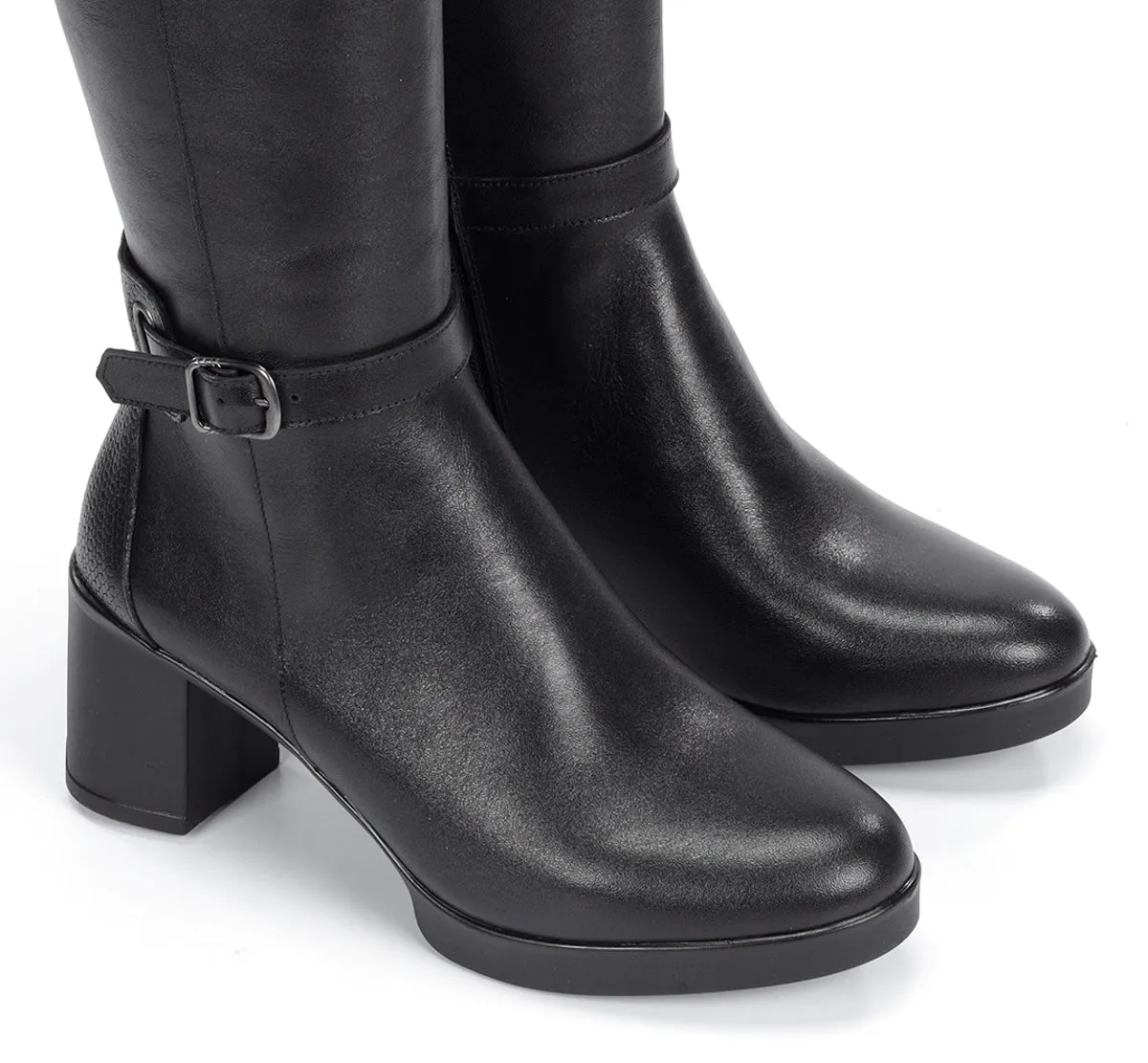 Dorking Elite D9420 stivali donna neri tacco plateau