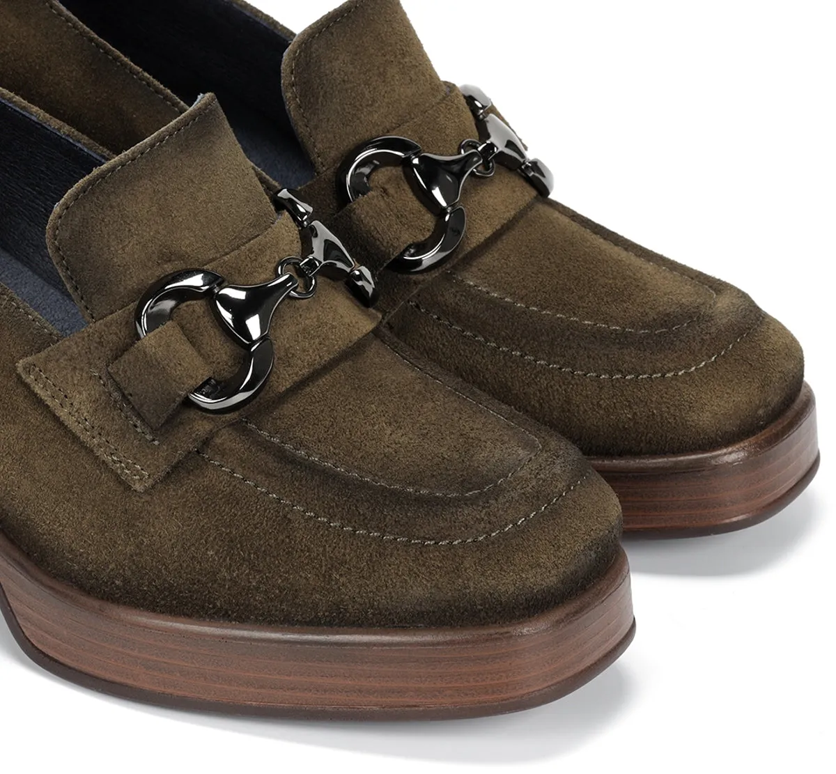 Fluchos Cristel D9155 mocassini donna verdi plateau