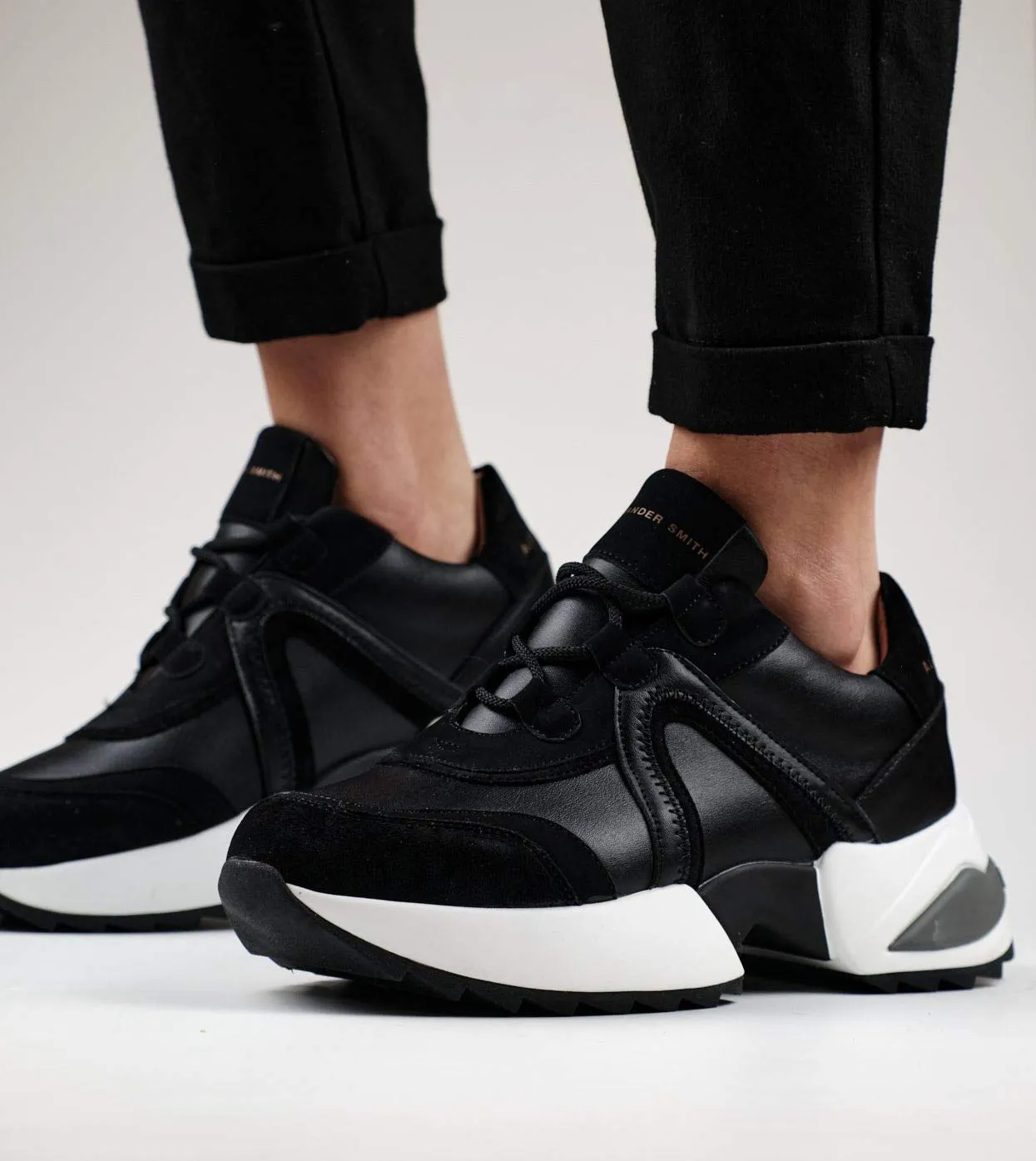 Alexander Smith Marble sneakers donna black nude camoscio