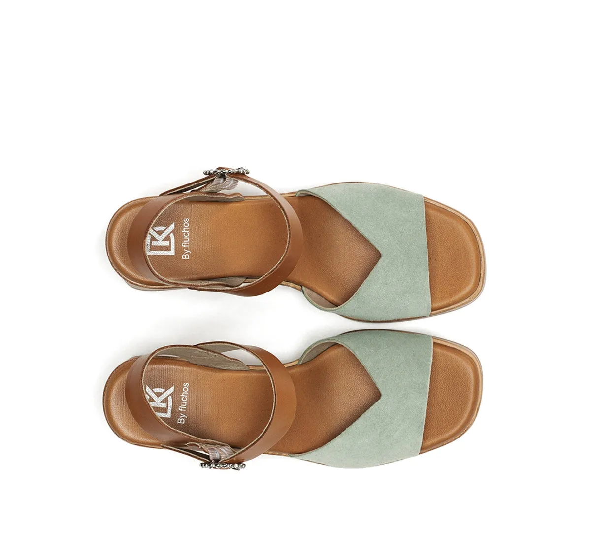 Fluchos Diamond D9283 Sandalo Verde Tacco Largo