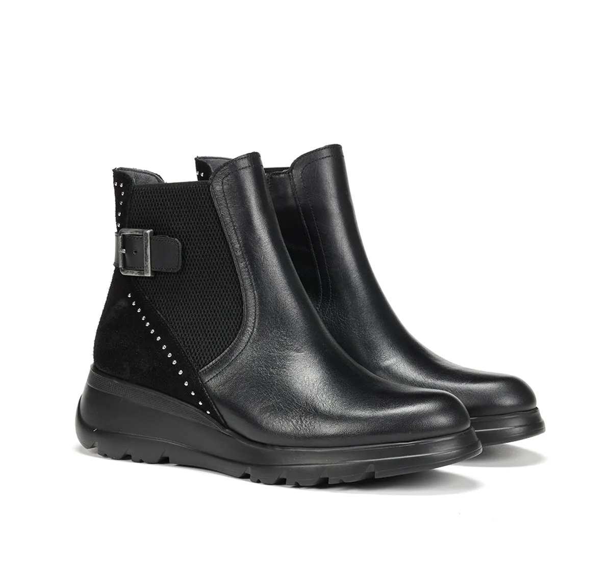 Fluchos Mellea F1529 stivaletto nero con zeppa
