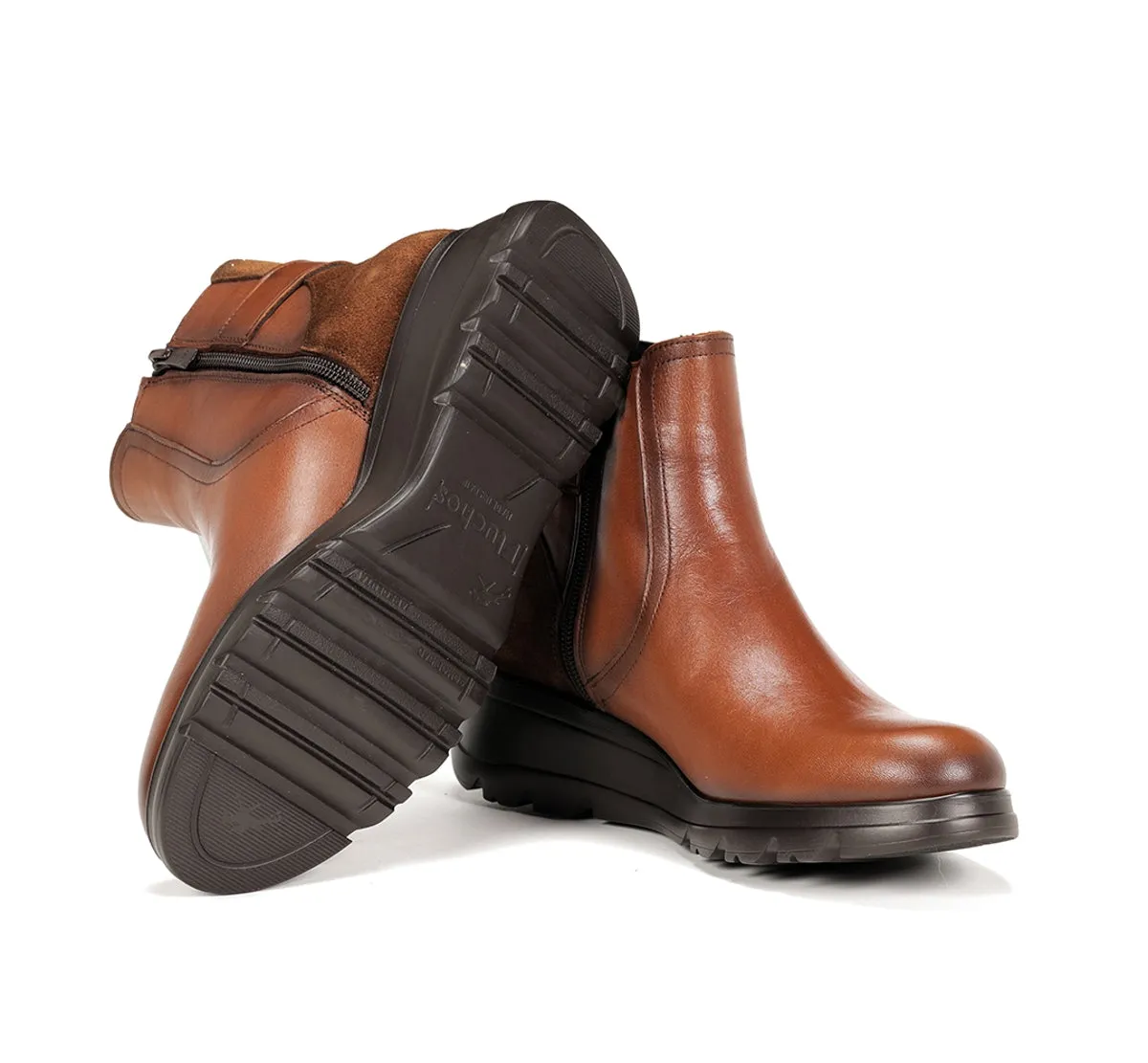 Fluchos Mellea F1529 stivaletti donna marrone con zeppa