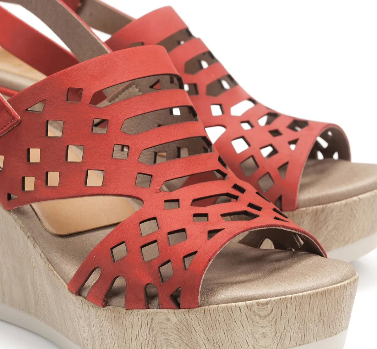 Fluchos Salma D7756 Sandali Zeppa Donna Rossi Tacco 8 cm