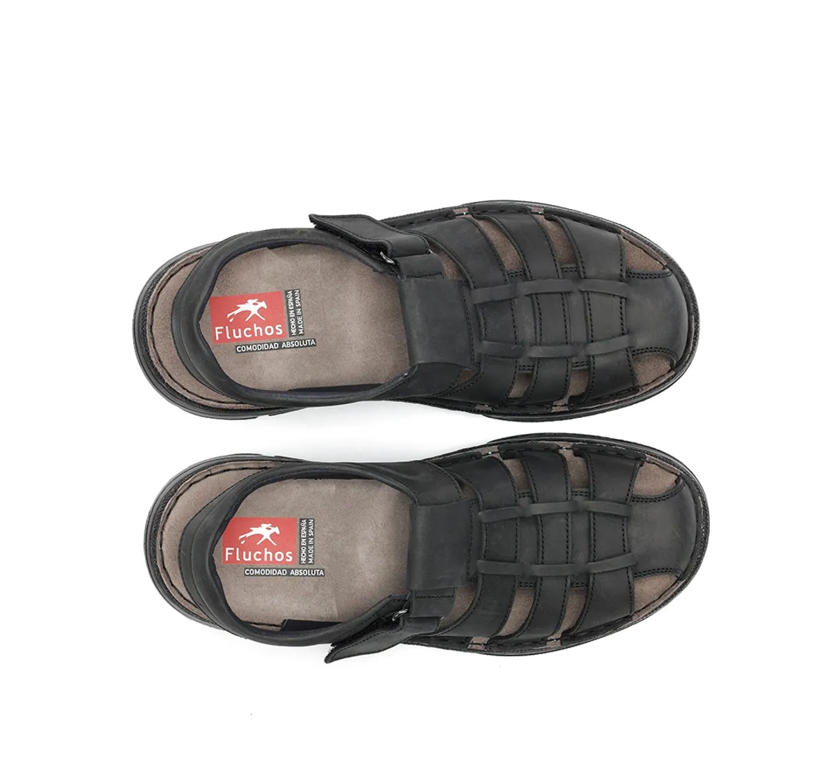 Fluchos Azores F2198 sandalo uomo nero con velcro