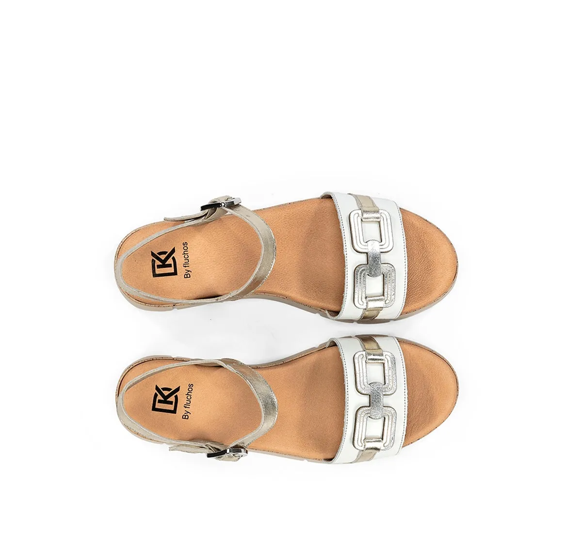Fluchos Klau D9484 Sandali Donna Argento Metallizzato