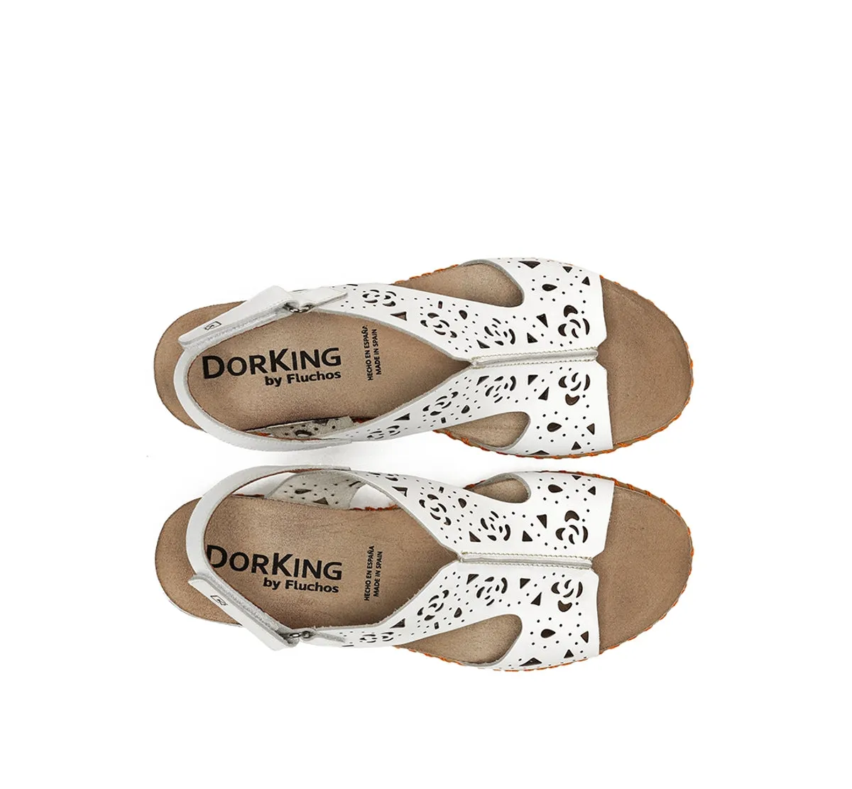 Dorking by Fluchos Gold D9319 sandali bianchi zeppa