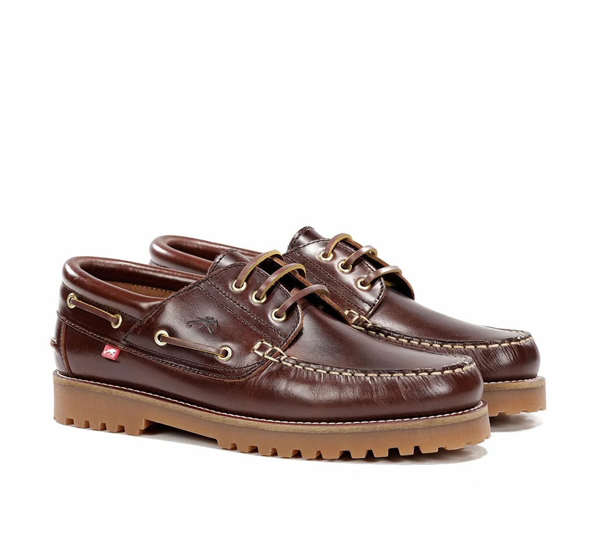 Fluchos Scott F0054 scarpe barca uomo marroni gomma