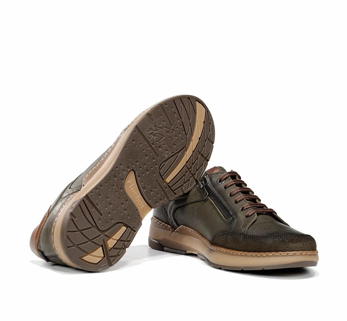 Fluchos Jeff F2510 scarpe verdi pelle uomo