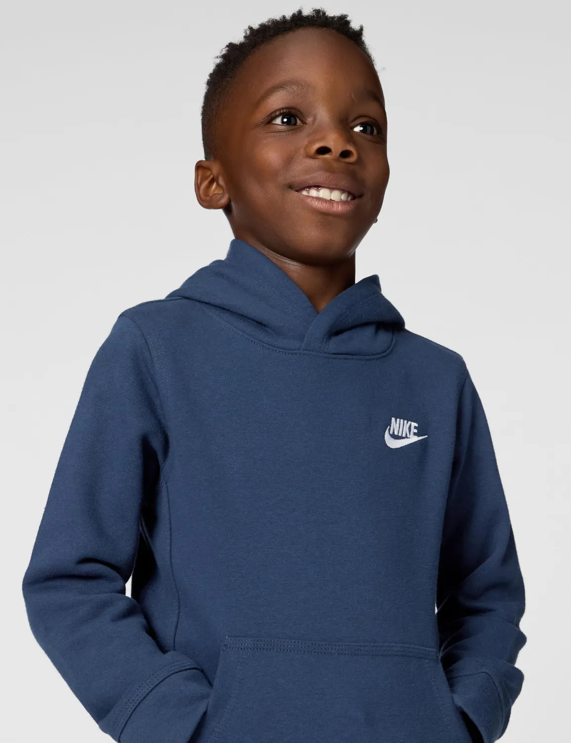 Nike Club Fleece felpa cappuccio bambino 2-3 anni nero cotone
