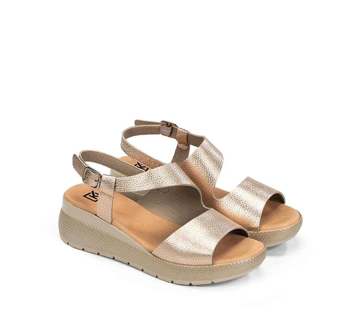 Dorking by Fluchos Ever D9495 sandali donna oro fibbia