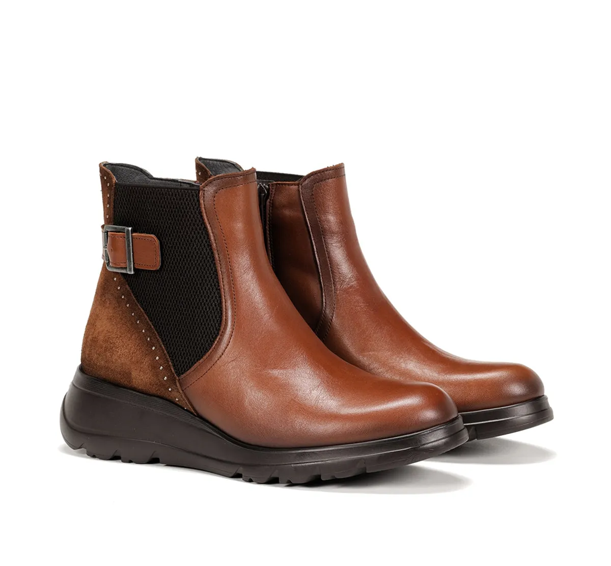Fluchos Mellea F1529 stivaletti donna marrone con zeppa