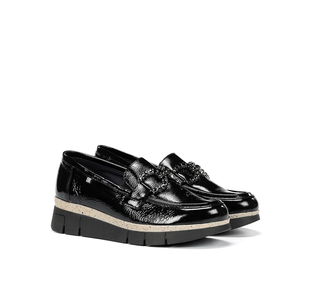 Fluchos India D9325 mocassini donna neri sportivi