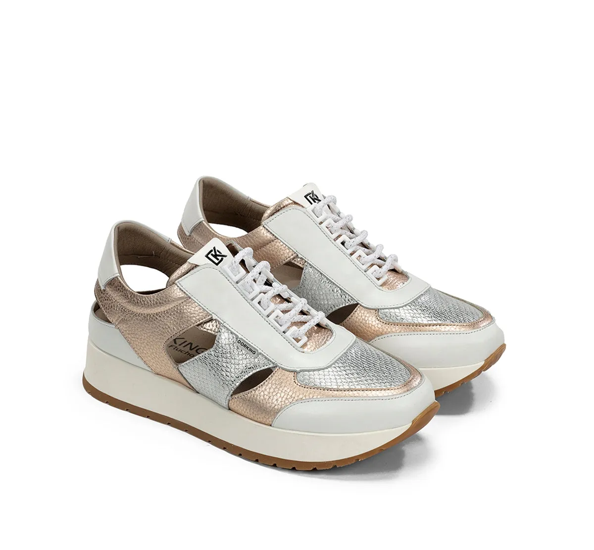 Fluchos Split D9475 sneakers oro donna platform