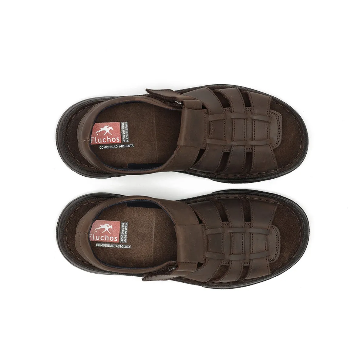Fluchos Azores F2200 sandali uomo marrone velcro