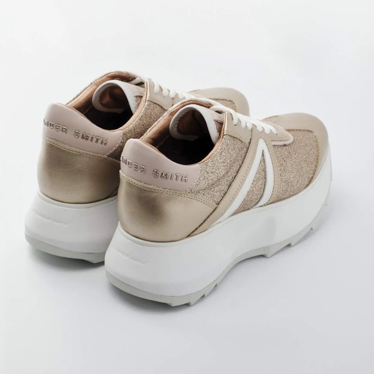Alexander Smith Chelsea Gold sneakers donna glitter plateau