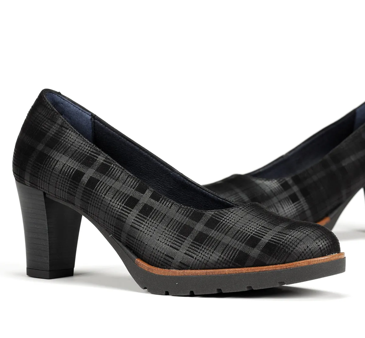 Fluchos Opium D7976 decollete donna nero tacco quadrato
