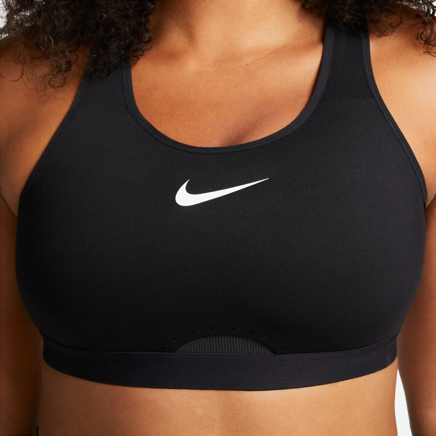 Nike Dri-FIT Swoosh reggiseno sportivo S/A nero alto sostegno