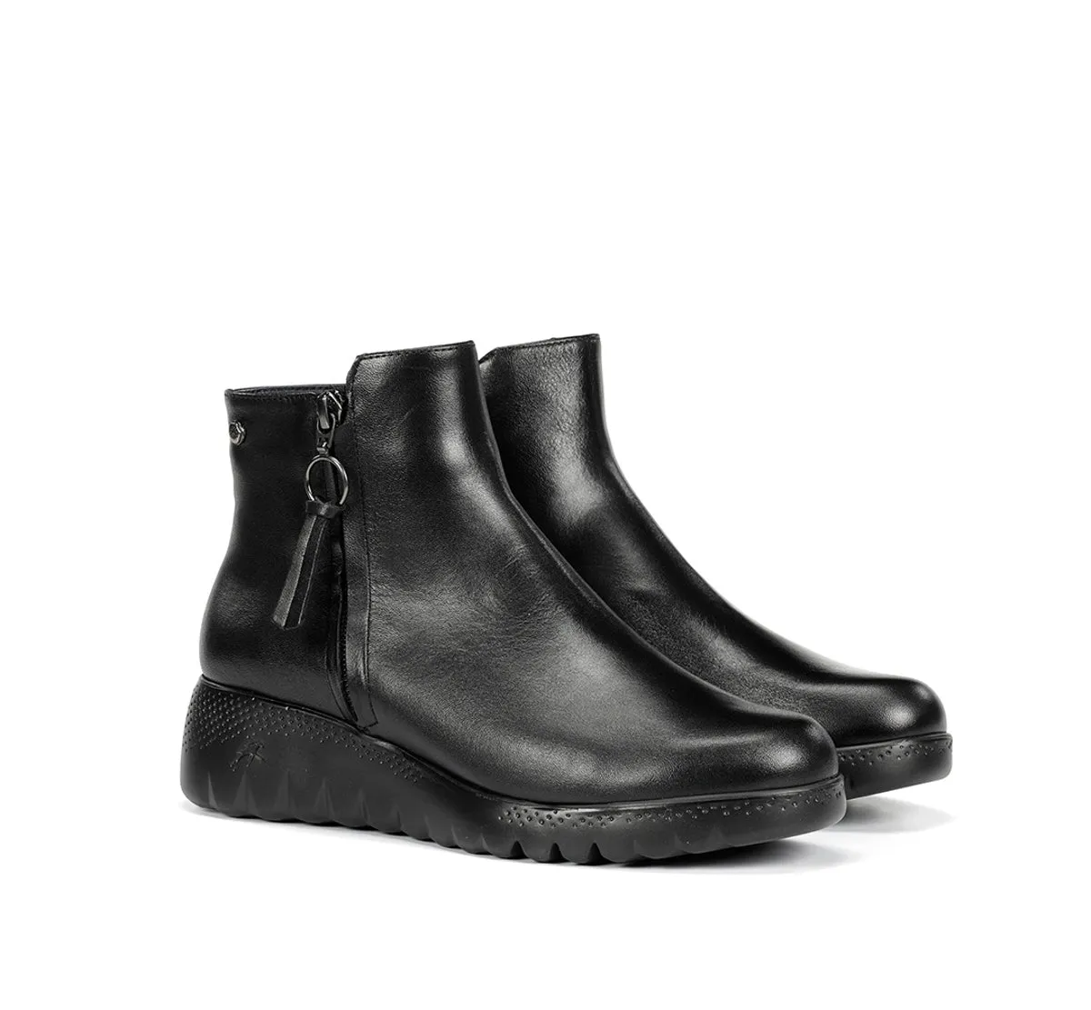 Fluchos Live F2100 tronchetto donna nero zeppa