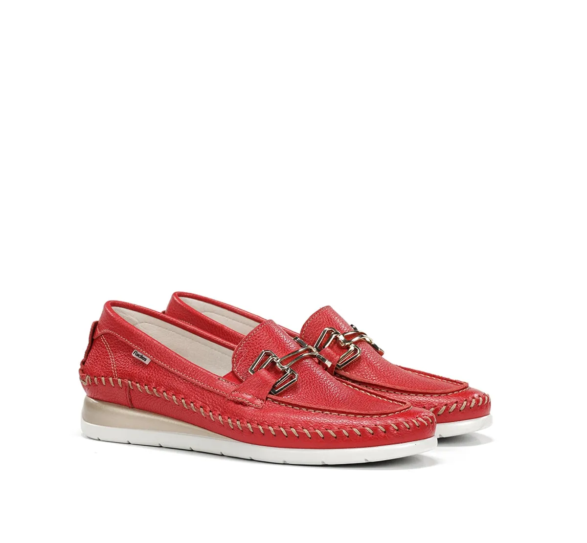Fluchos Sella F2141 mocassini donna rossi zeppa